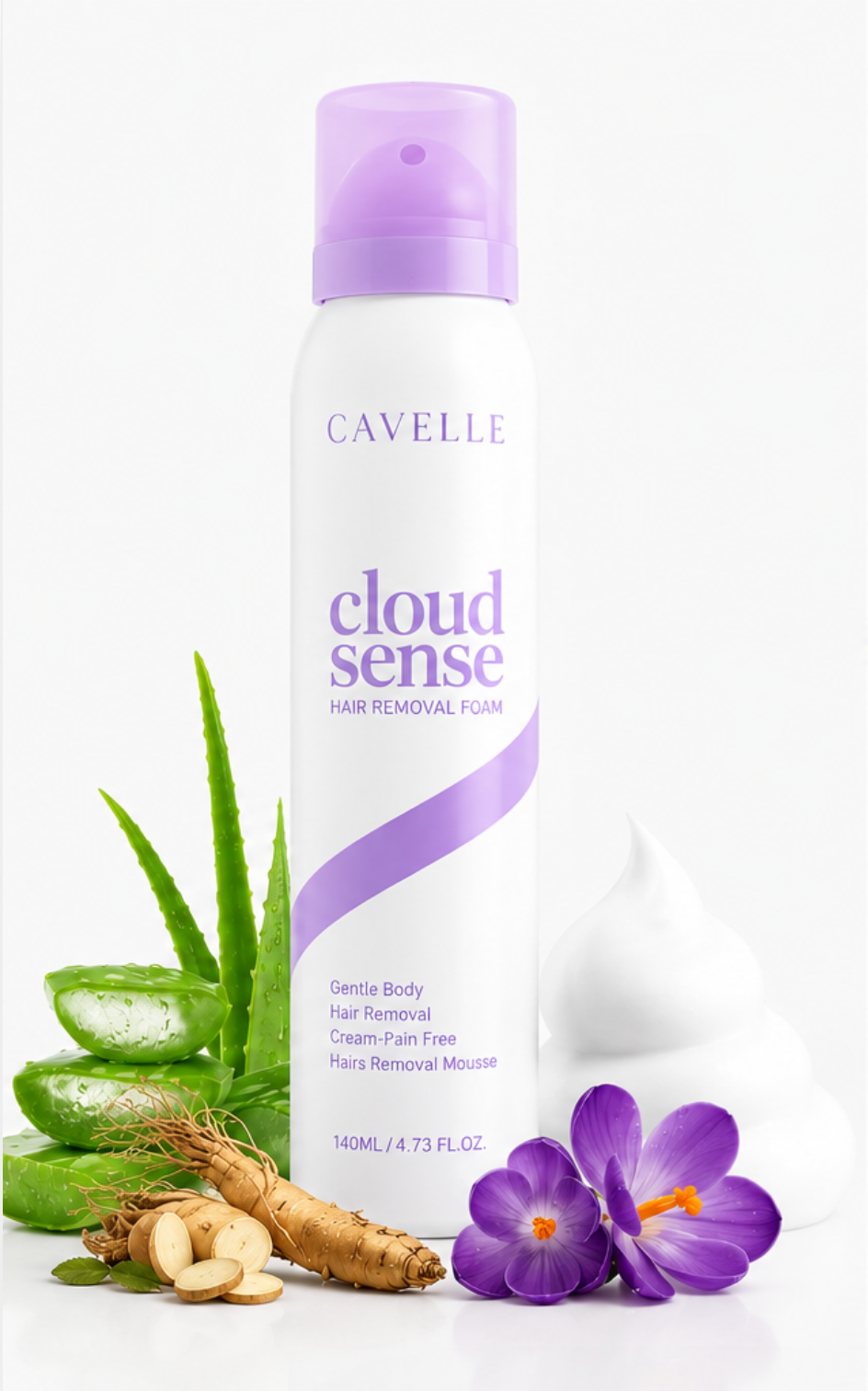Cloud Sense Hair Removal Foam with aloe and crocus