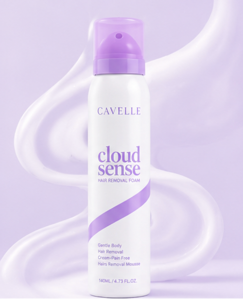 Cloud Sense Hair Removal Foam on lavender background